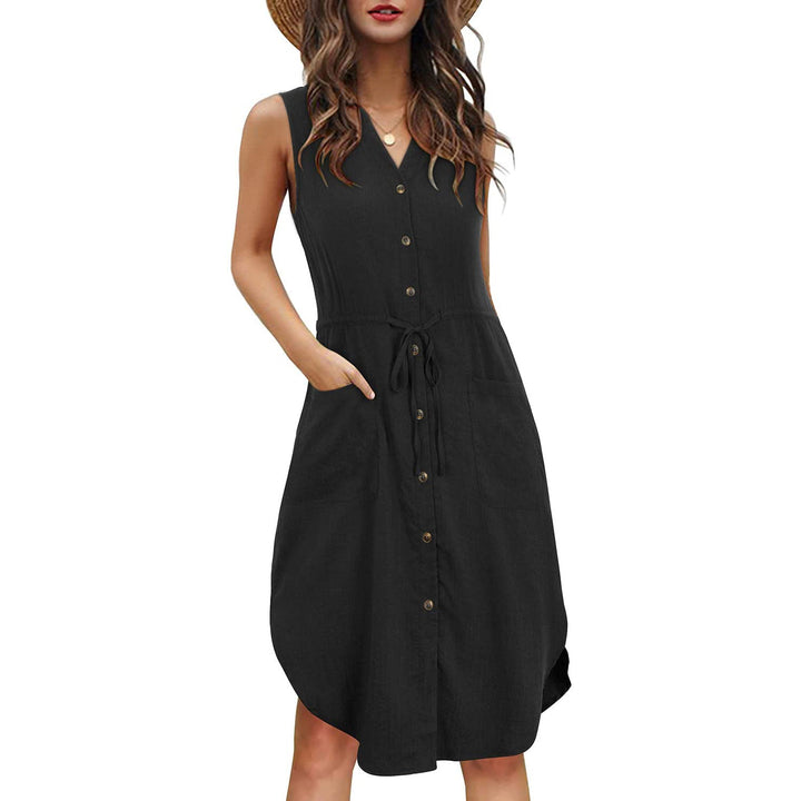 sling button pocket dress Image 3