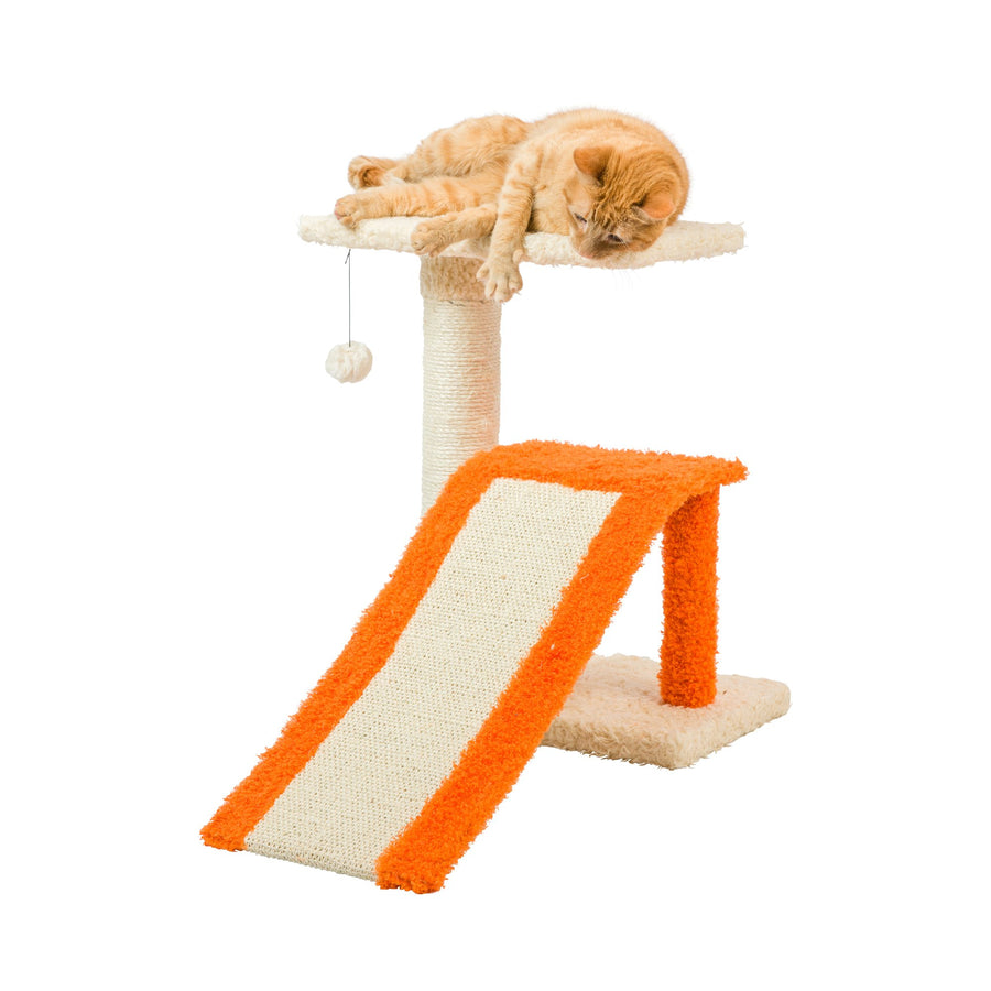 Armarkat X2101 Premium Cat Tree Beige Orange Two-Level Real Wood 27in Image 1