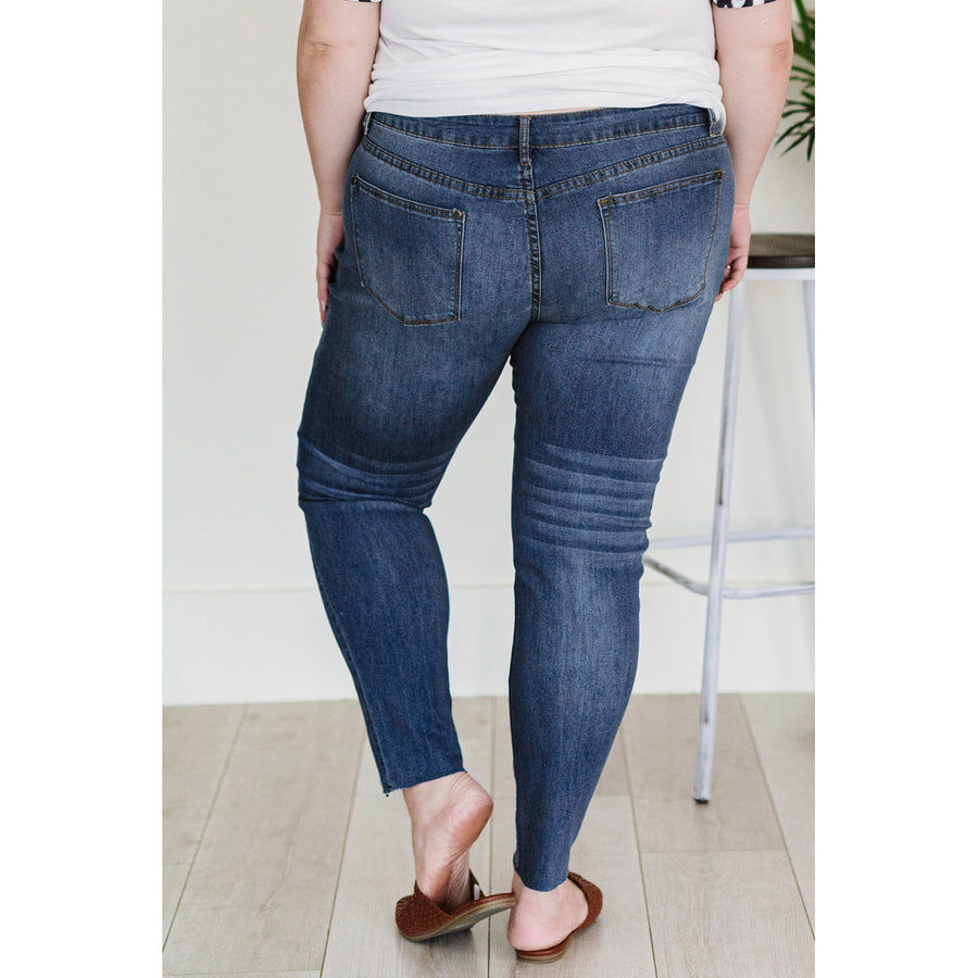 Womens Blue Animal Inner Patches Ripped Plus Size Jeans Image 1