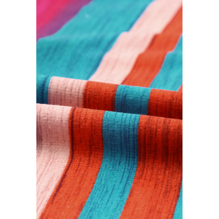 Womens Multicolor Ruffled Sleeves Serape Print Plus Size Dress Image 3