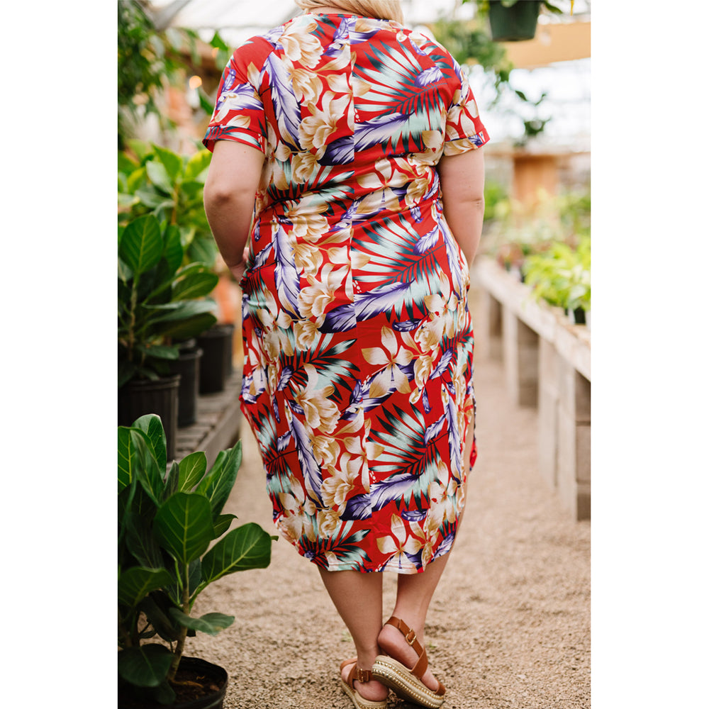 Womens Red Plus size Feeling Spoiled Printed Maxi Dress Image 2