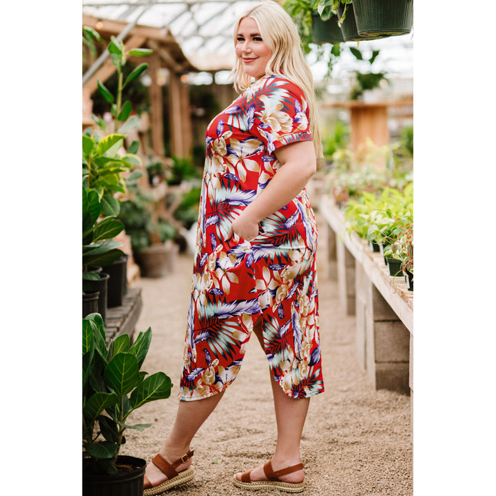 Womens Red Plus size Feeling Spoiled Printed Maxi Dress Image 1