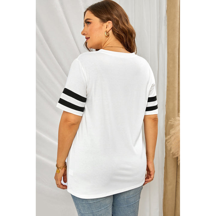 Women's White White White Happy Thanks Giving Leopard Print Plus Size T-shirt Image 1