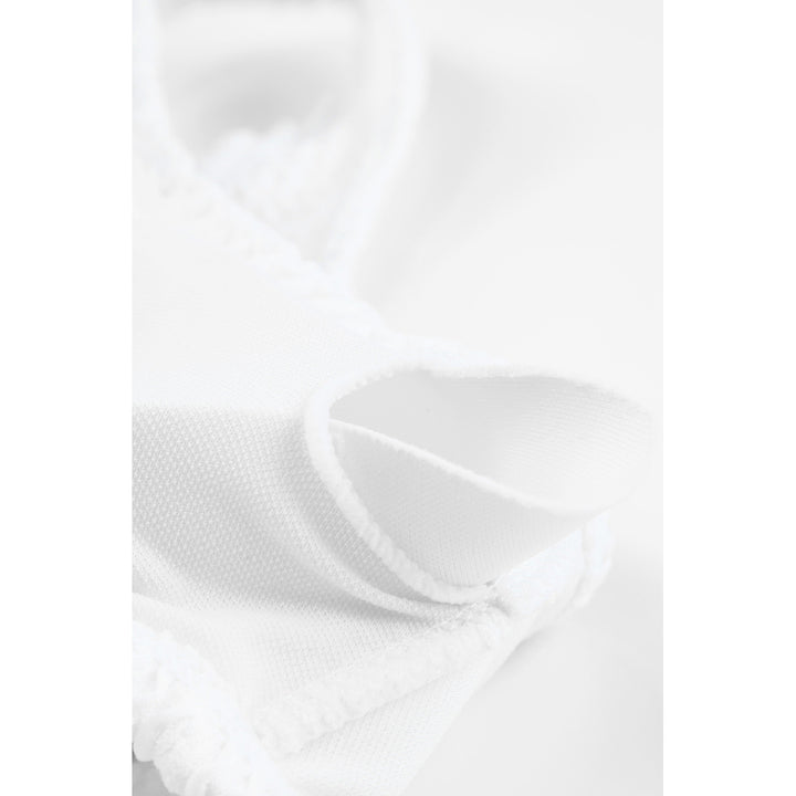 Womens White Crinkle Textured Asymmetric One Shoulder Bikini Swimsuit Image 10