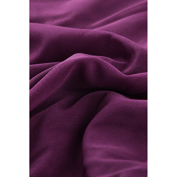 Womens Purple Retro Polka Dot Print Handkerchief Hem Tankini Set Image 4