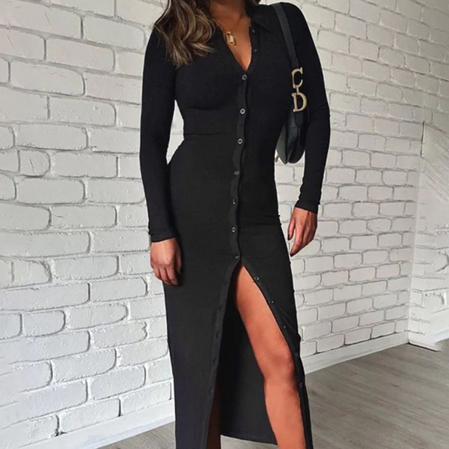 sexy fashion cardigan long sleeve shirt skirt womens long dress Image 1