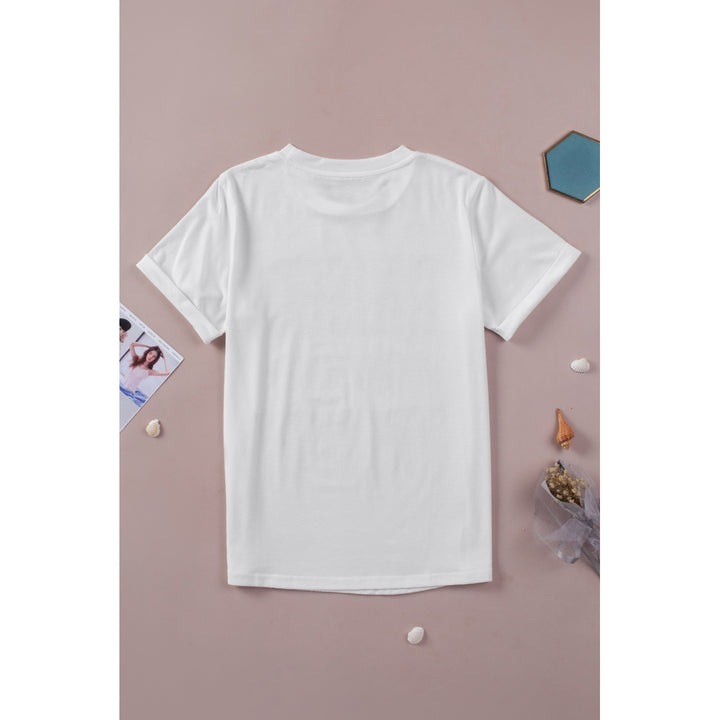Womens White Raised on 90s Country Letter Graphic Tee Image 3