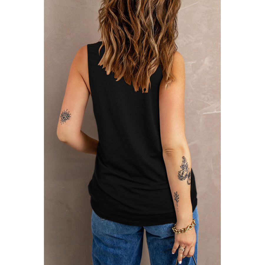 Womens Black A Little Country A Little Hood Graphic Tank Image 1