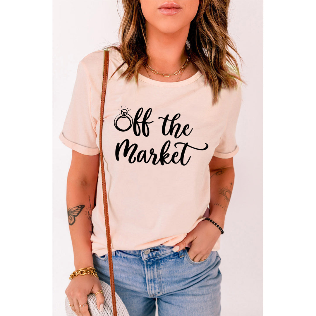 Women's Pink Off The Market Crewneck Short Sleeve T Shirt Image 1