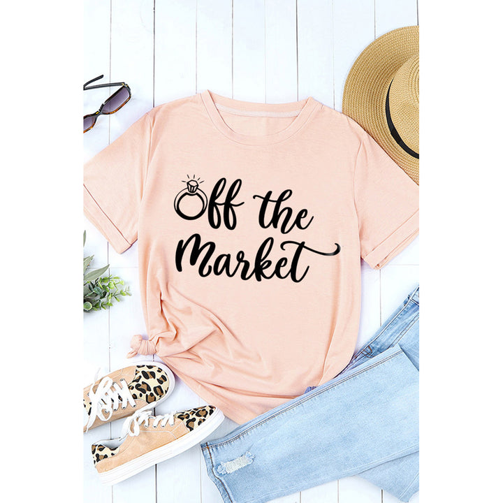 Women's Pink Off The Market Crewneck Short Sleeve T Shirt Image 2
