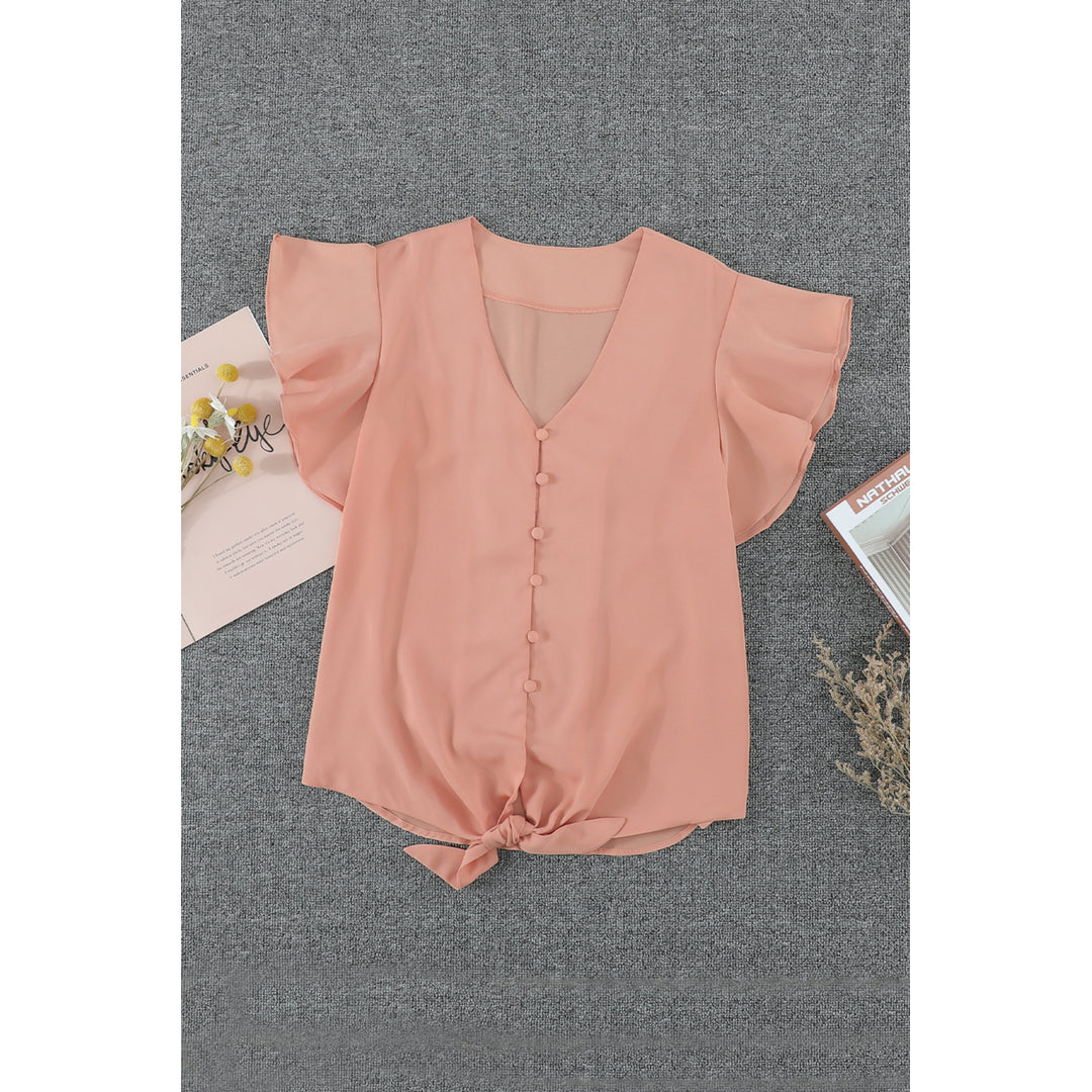 Womens Apricot Forever Tonight Button Tie Top Image 8