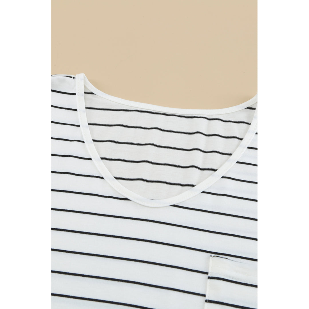 Womens Striped V Neck Long Sleeve Top Image 6