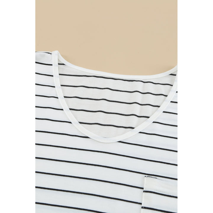 Womens Striped V Neck Long Sleeve Top Image 6