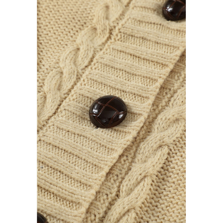 Womens Beige Front Pocket and Buttons Closure Cardigan Image 10