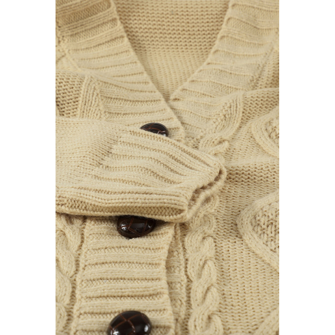 Womens Beige Front Pocket and Buttons Closure Cardigan Image 12