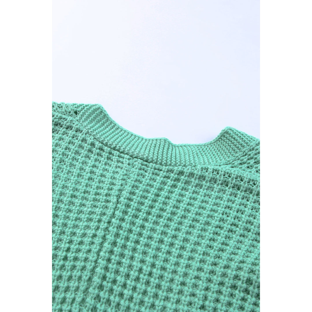 Womens Green Long Line Open Front Knitted Cardigan with Pockets Image 11