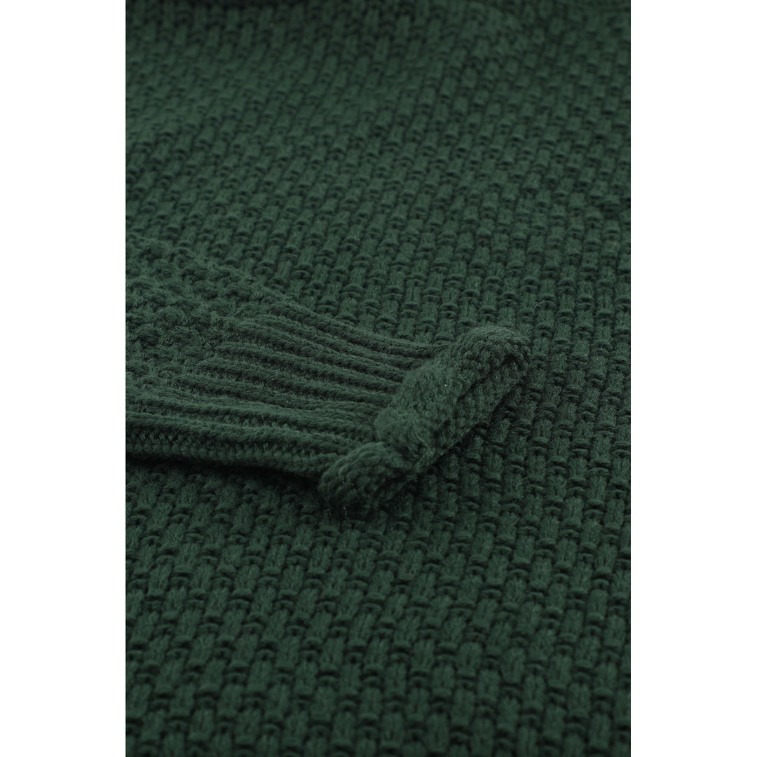 Womens Green Oversized Chunky Batwing Long Sleeve Turtleneck Sweater Image 10