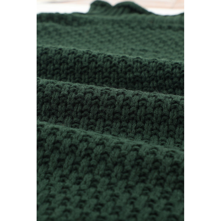 Womens Green Oversized Chunky Batwing Long Sleeve Turtleneck Sweater Image 12