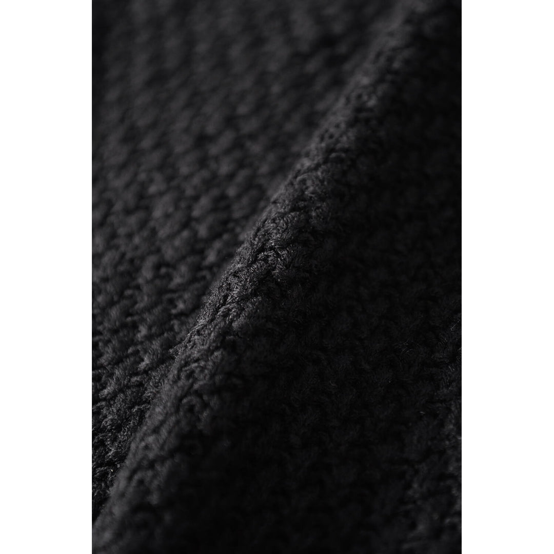 Womens Black Oversized Chunky Batwing Long Sleeve Turtleneck Sweater Image 9