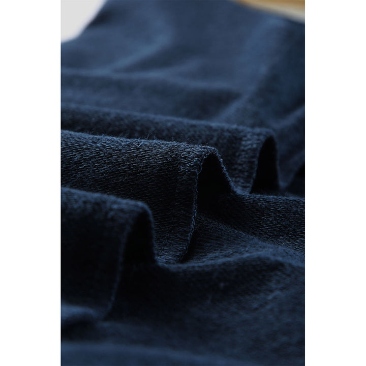 Women's Dark Blue Oversized Solid Drop Shoulder Sweatshirt Image 3