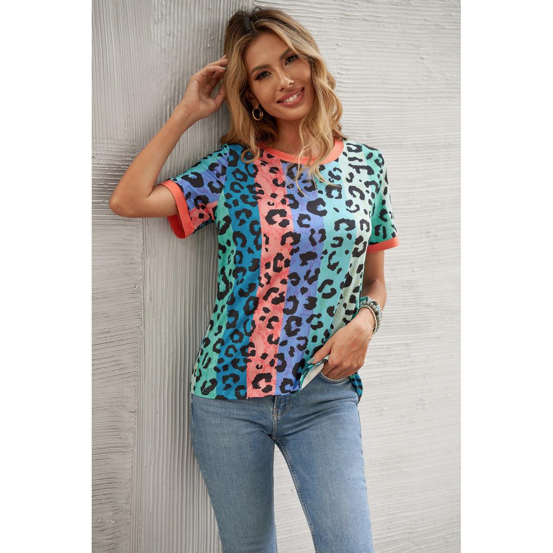 Women's Multicolor Base Leopard T-shirt Image 1