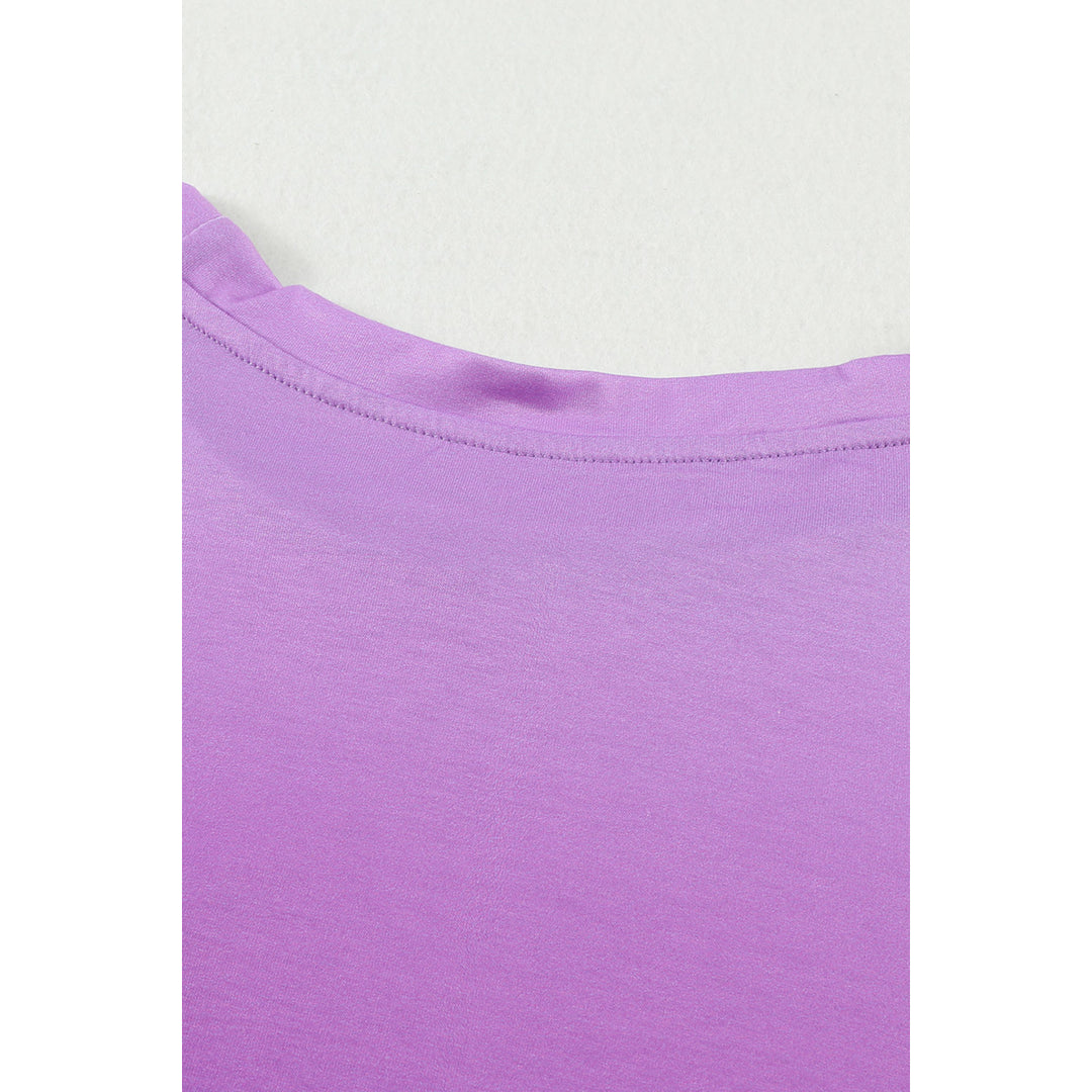 Womens Purple Gradient Color Short Sleeve T-Shirt with Pocket Image 10