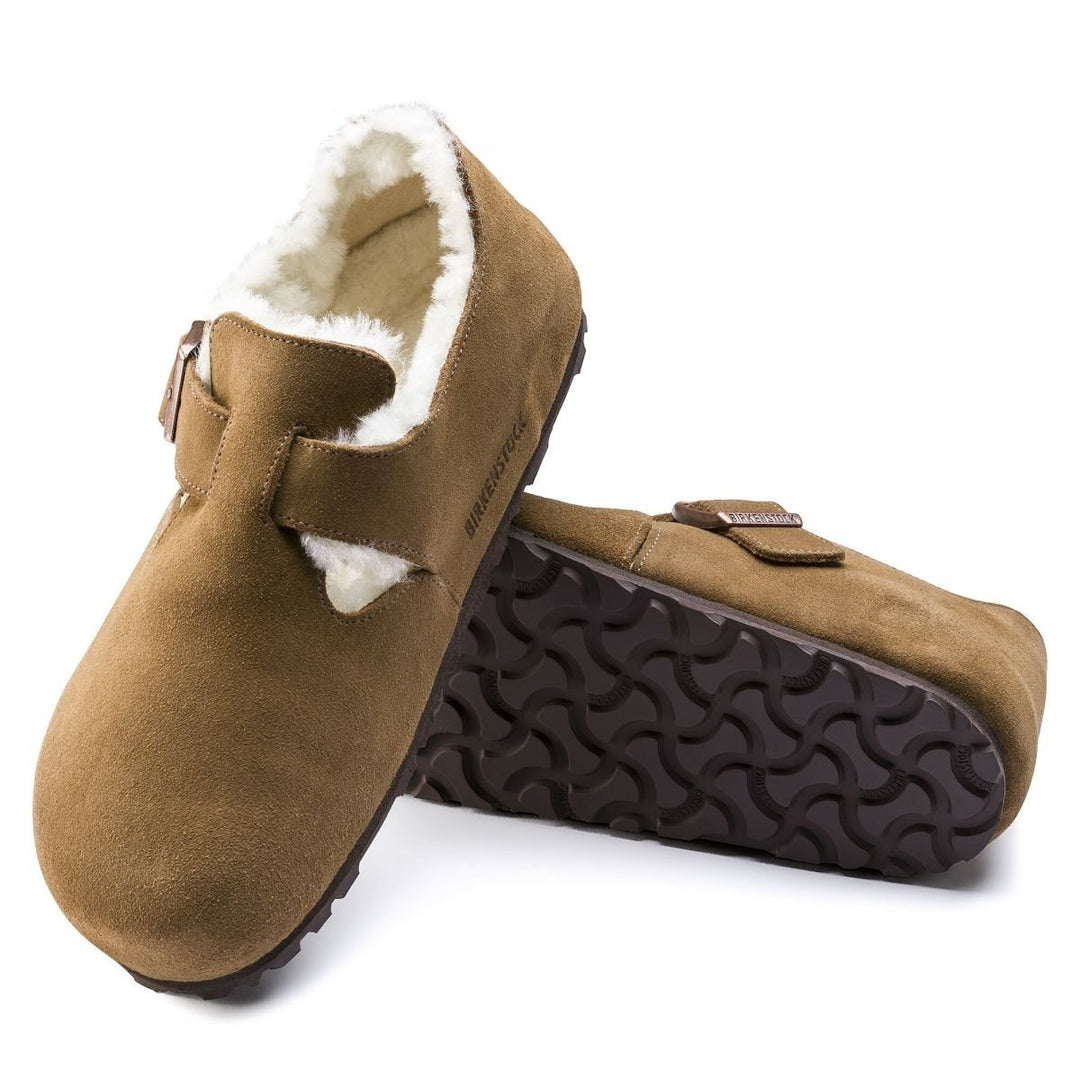 BIRKENSTOCK London Shearling Clog Suede Natural Shearling Regular Width 1014962 Image 3