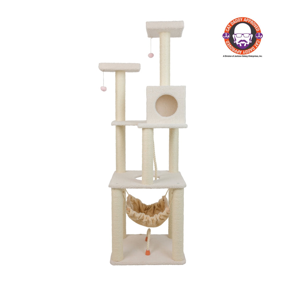 Armarkat B7301 Classic Ivory Cat Tree 4 Levels with Rope Swing and Perch Image 2