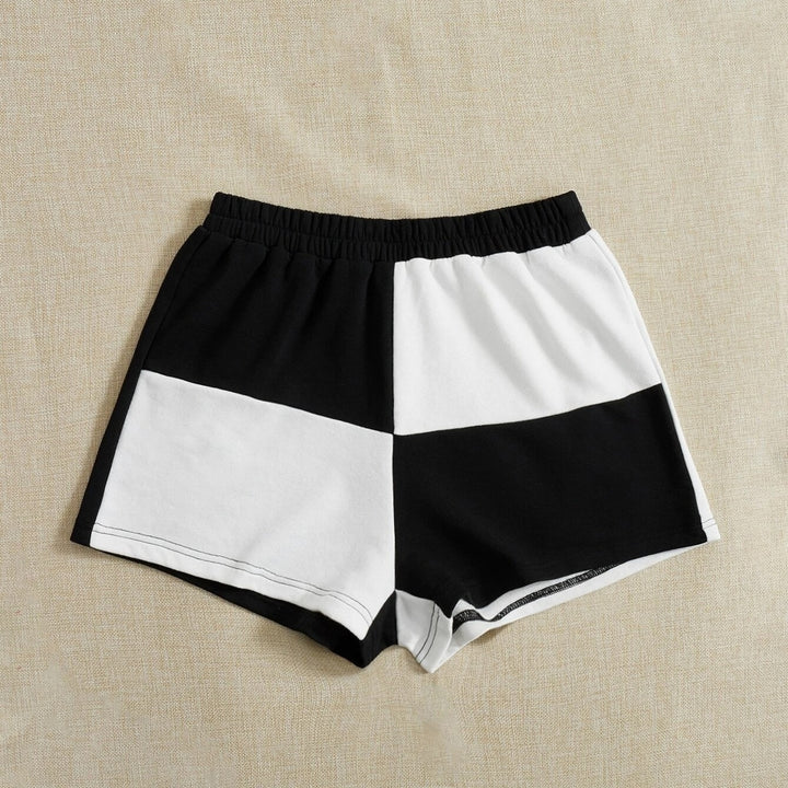 Two Tone Elastic Waist Shorts Image 3