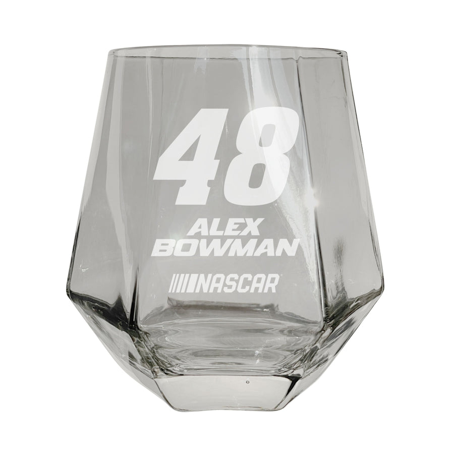 48 Alex Bowman Officially Licensed 10 oz Engraved Diamond Wine Glass Image 1