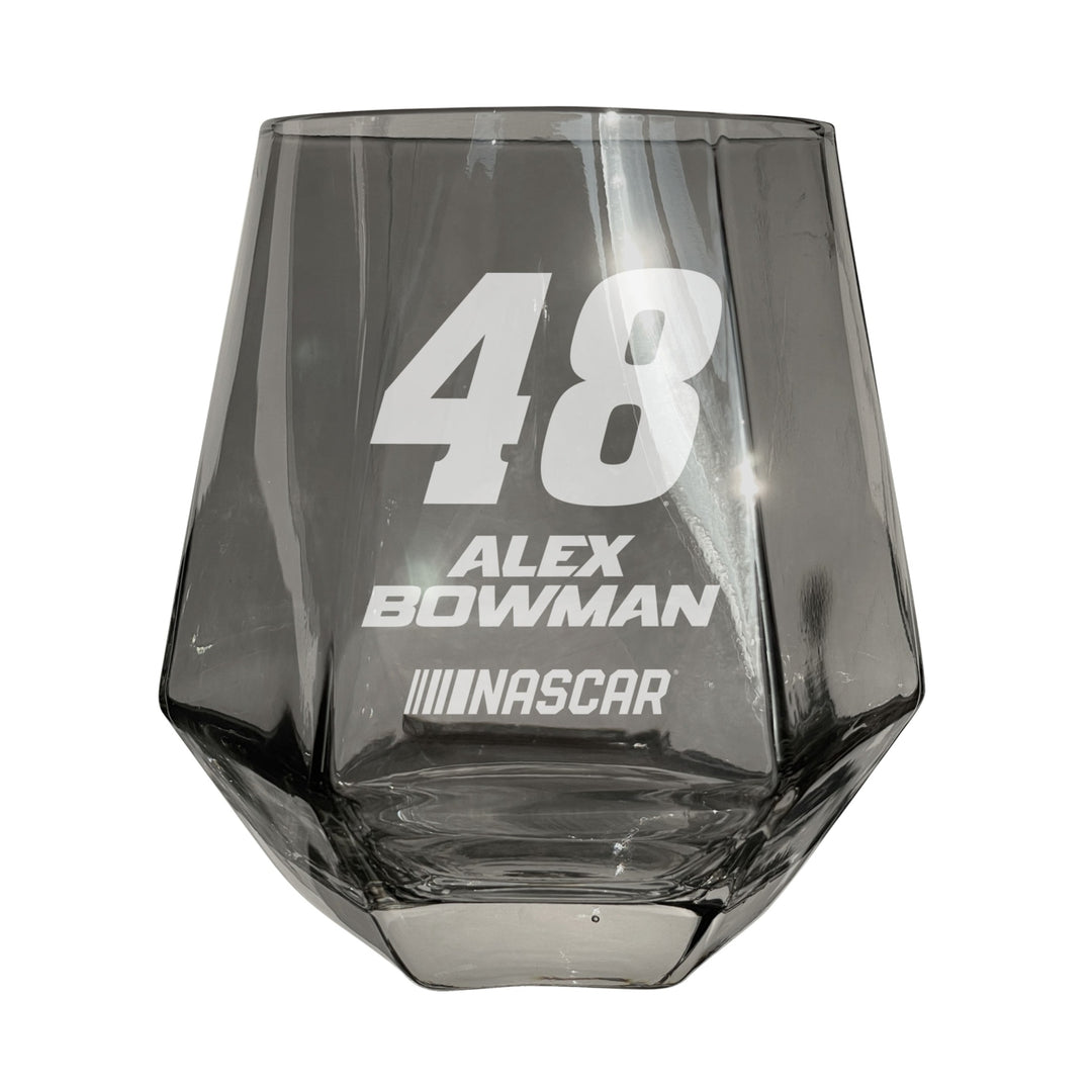 48 Alex Bowman Officially Licensed 10 oz Engraved Diamond Wine Glass Image 3