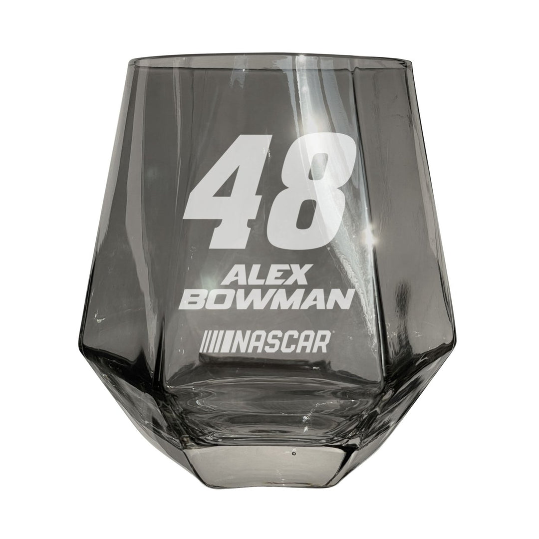 48 Alex Bowman Officially Licensed 10 oz Engraved Diamond Wine Glass Image 1