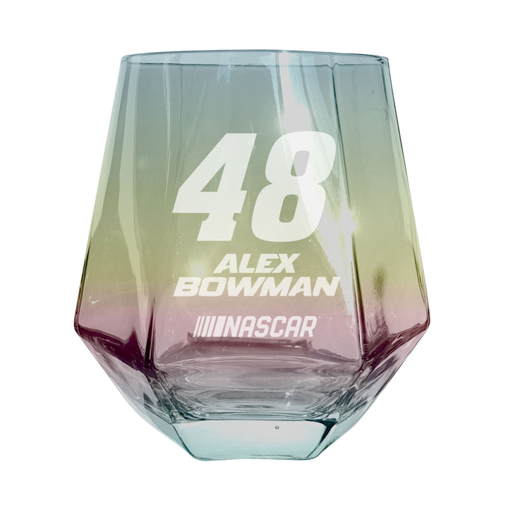 48 Alex Bowman Officially Licensed 10 oz Engraved Diamond Wine Glass Image 2