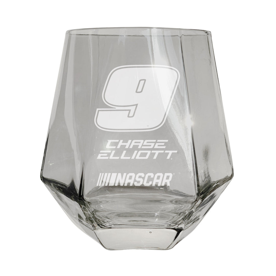 9 Chase Elliott Officially Licensed 10 oz Engraved Diamond Wine Glass Image 1