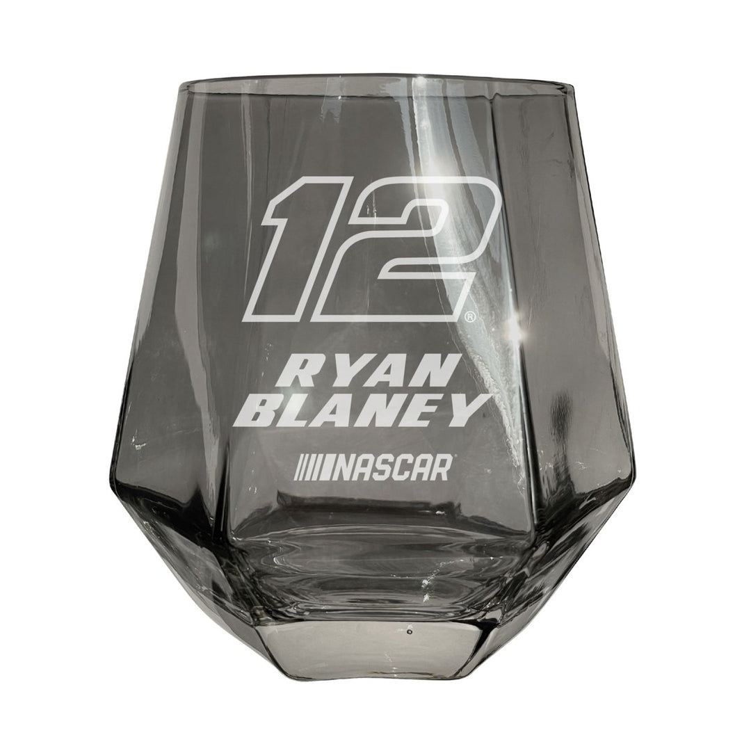 #12 Ryan Blaney Officially Licensed 10 oz Engraved Diamond Wine Glass Image 1