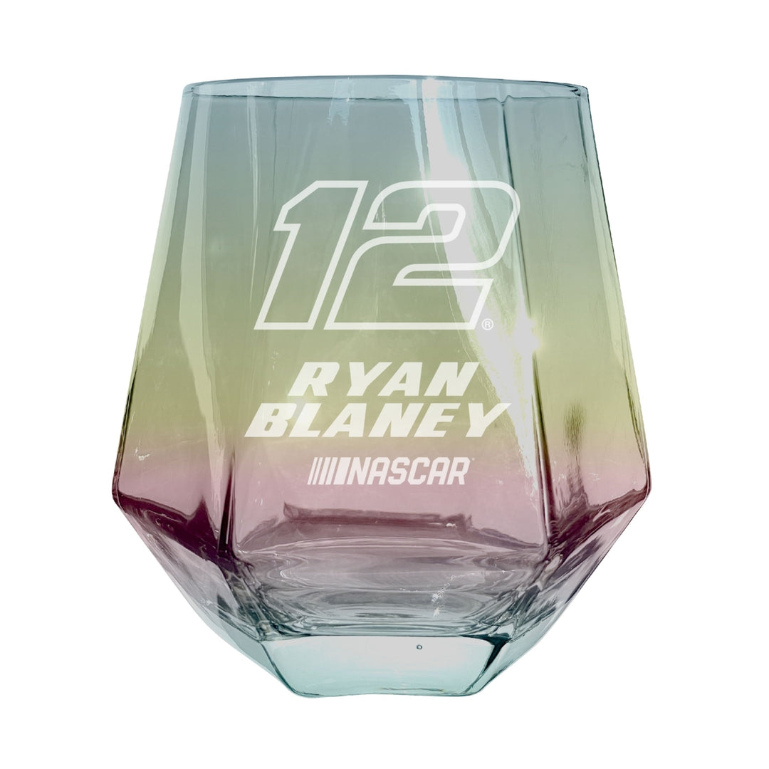 #12 Ryan Blaney Officially Licensed 10 oz Engraved Diamond Wine Glass Image 2