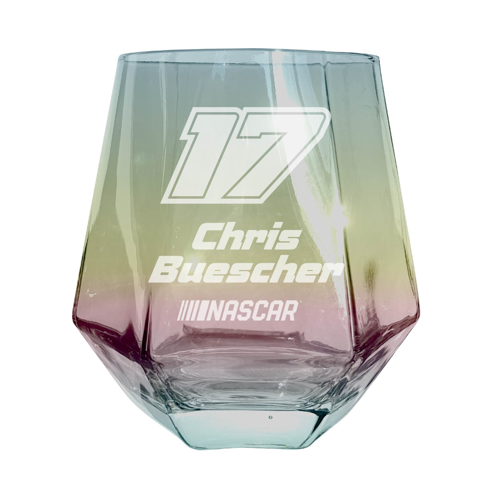 #17 Chris Buescher Officially Licensed 10 oz Engraved Diamond Wine Glass Image 2