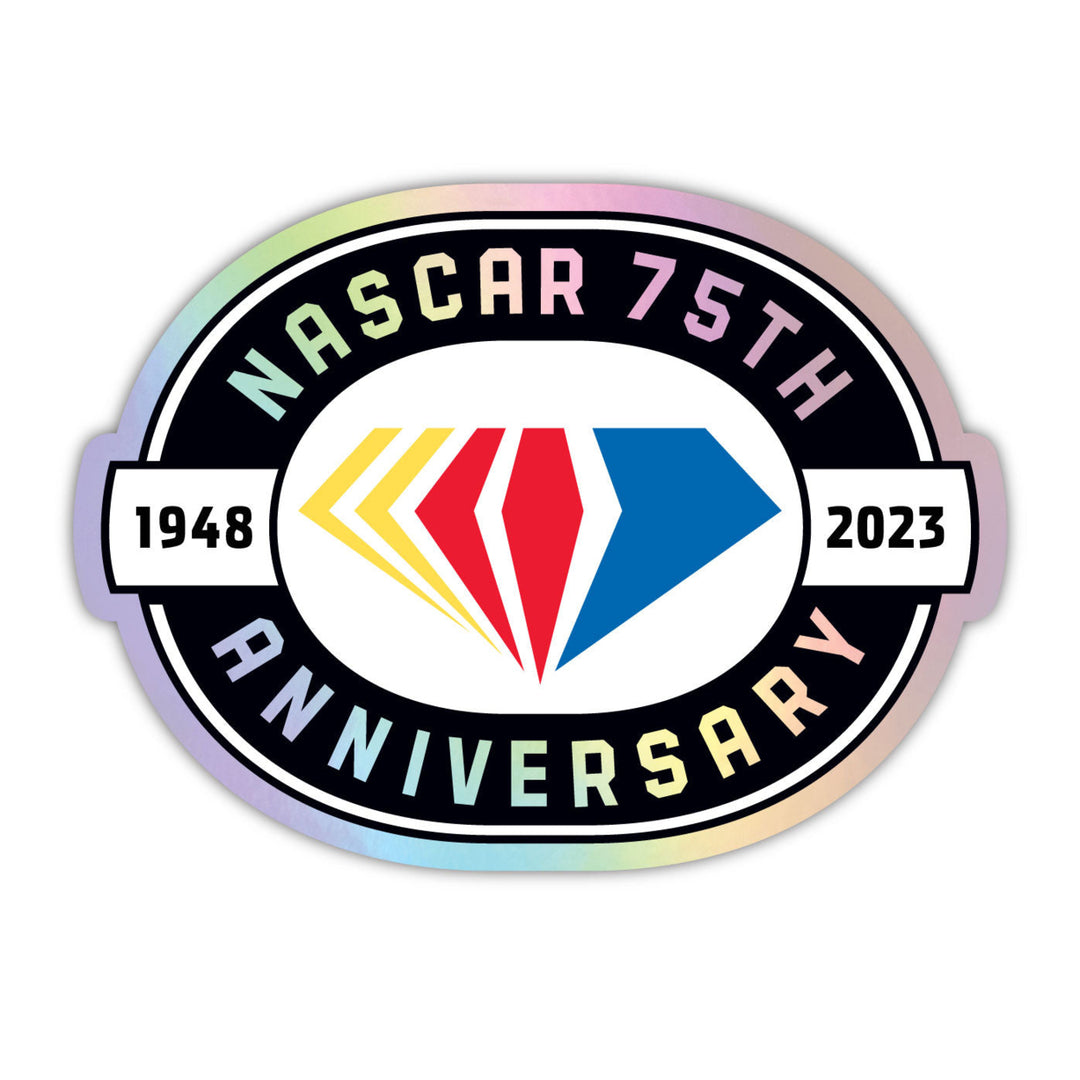 NASCAR 75 Year Anniversary Laser Cut Holographic Decal Image 1