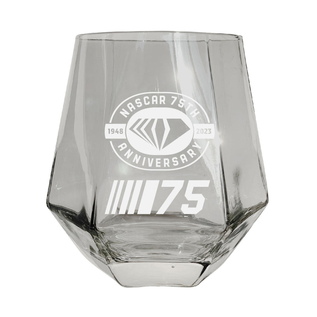 NASCAR 75 Year Anniversary Officially Licensed 10 oz Engraved Diamond Glass Image 1