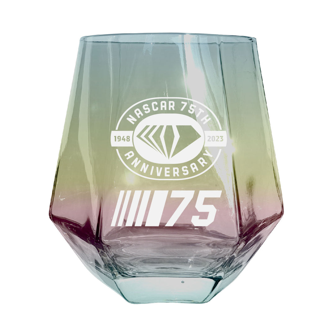 NASCAR 75 Year Anniversary Officially Licensed 10 oz Engraved Diamond Glass Image 2