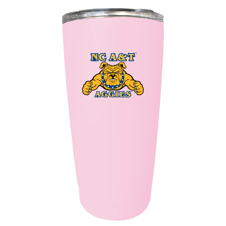 North Carolina AandT State Aggies NCAA Insulated Tumbler - 16oz Stainless Steel Travel Mug Image 2