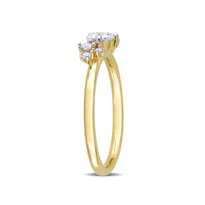 1/2 Carat (ctw H-I I1-I2) Diamond Ring in 14K Yellow Gold Image 2