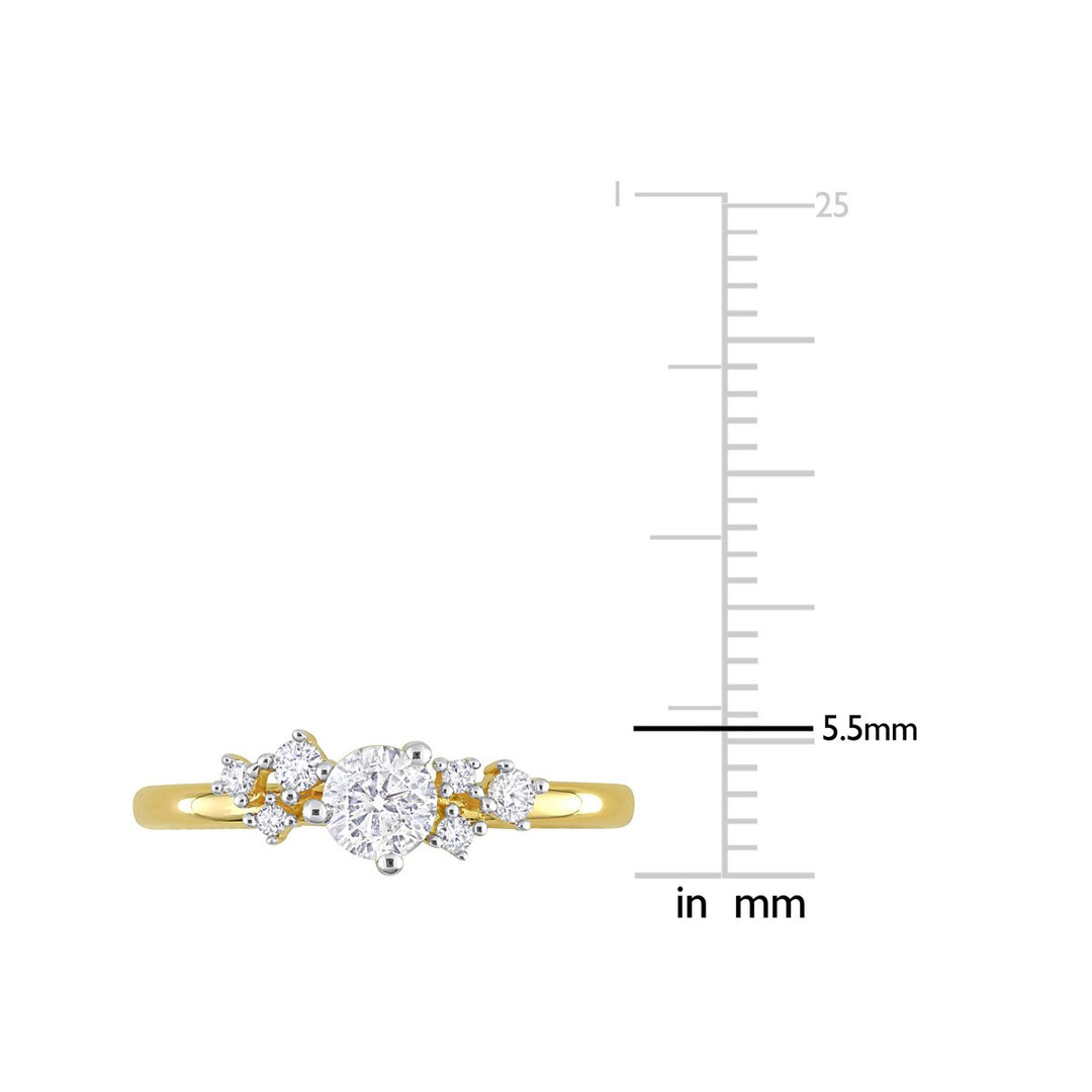 1/2 Carat (ctw H-I I1-I2) Diamond Ring in 14K Yellow Gold Image 3