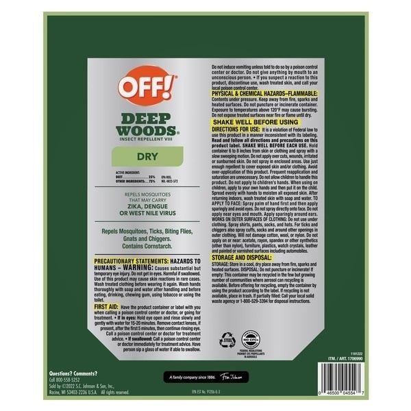 OFF! Deep Woods Dry Insect Repellent Set 2 x 6 Ounce + 4 Ounce Image 2