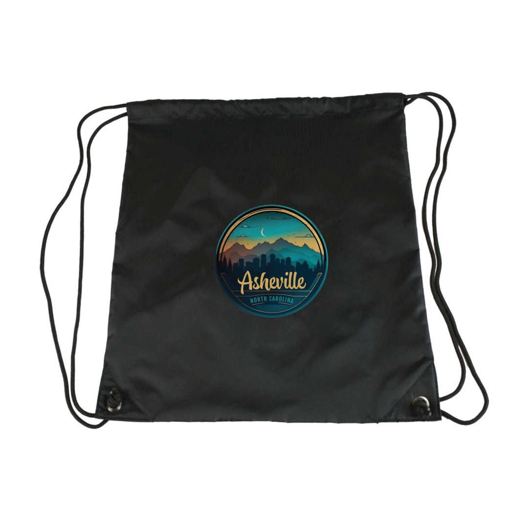 Asheville North Carolina Souvenir Cinch Bag with Drawstring Backpack Image 1