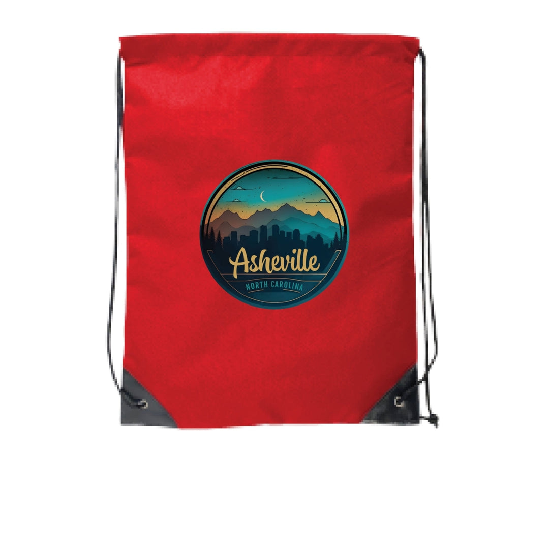 Asheville North Carolina Souvenir Cinch Bag with Drawstring Backpack Image 3