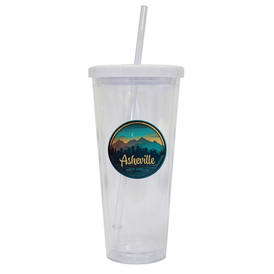 Asheville North Carolina Souvenir 24oz Tumbler With Lid and Straw Image 1