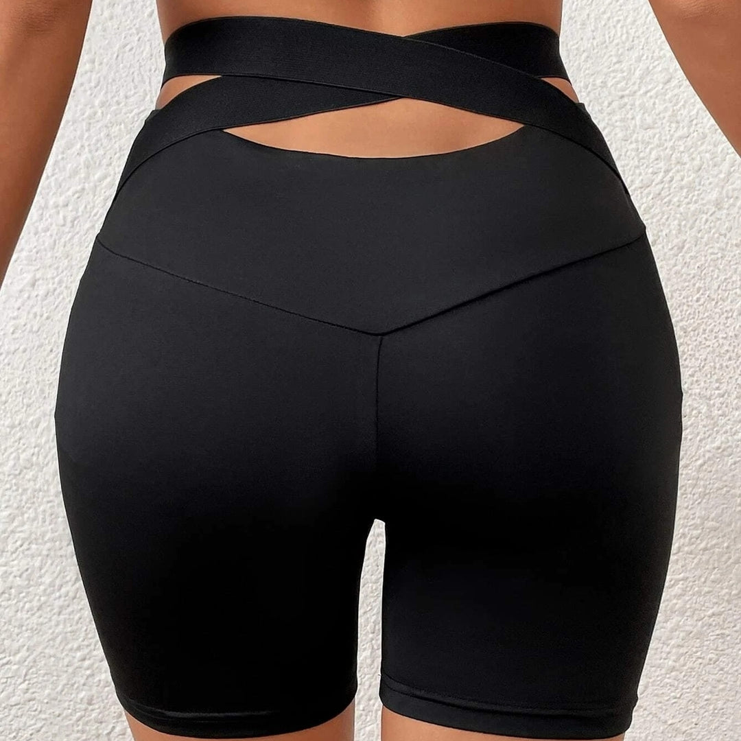 Cut Out Back Biker Shorts Image 3