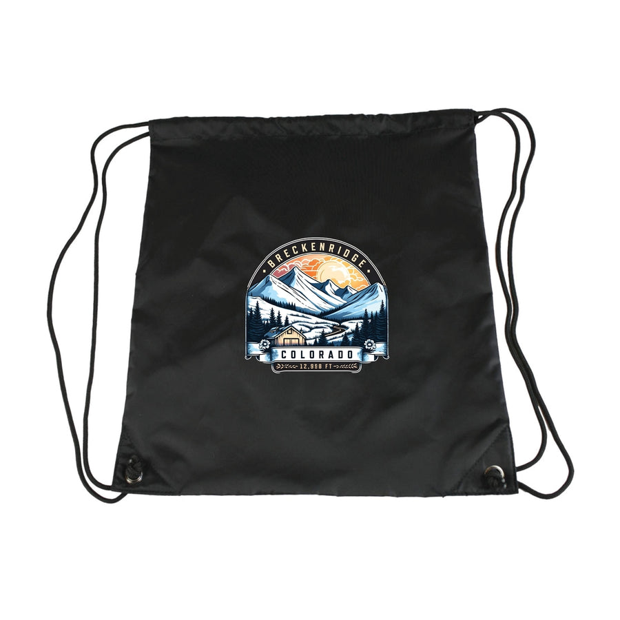 Breckenridge Colorado Souvenir Cinch Bag with Drawstring Backpack Image 1