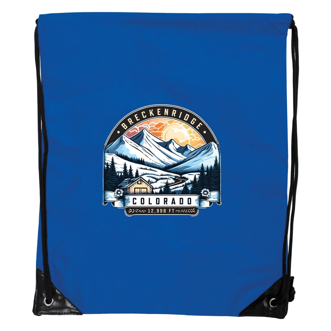 Breckenridge Colorado Souvenir Cinch Bag with Drawstring Backpack Image 2